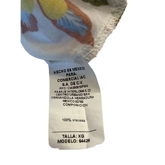 Womens Tropical Floral Off-Shoulder Blouse XL Vertiche 100% Cotton Lightweight & - Picture 5 of 5